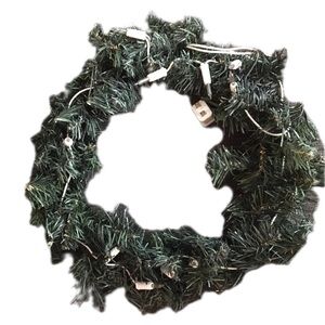 Green Holiday Wreath with Lights